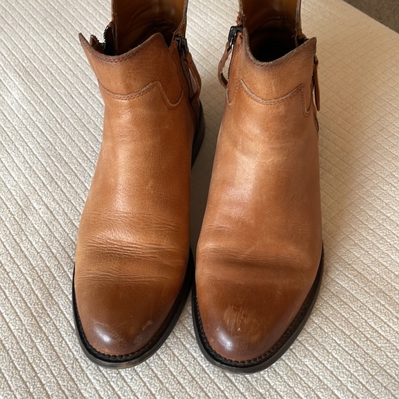 Franco Sarto Halford Bootie Brown Boot Leather Zip - Picture 2 of 5